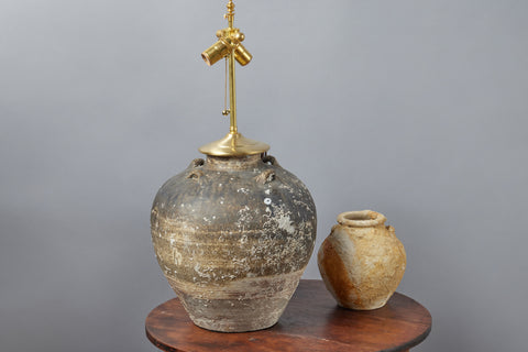 Large Lamp made from Shipwreck Sawakhalok Pot