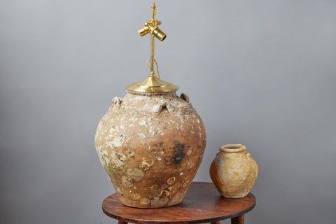 Lamp made from Extra Large Sawankhalok Shipwreck Pot