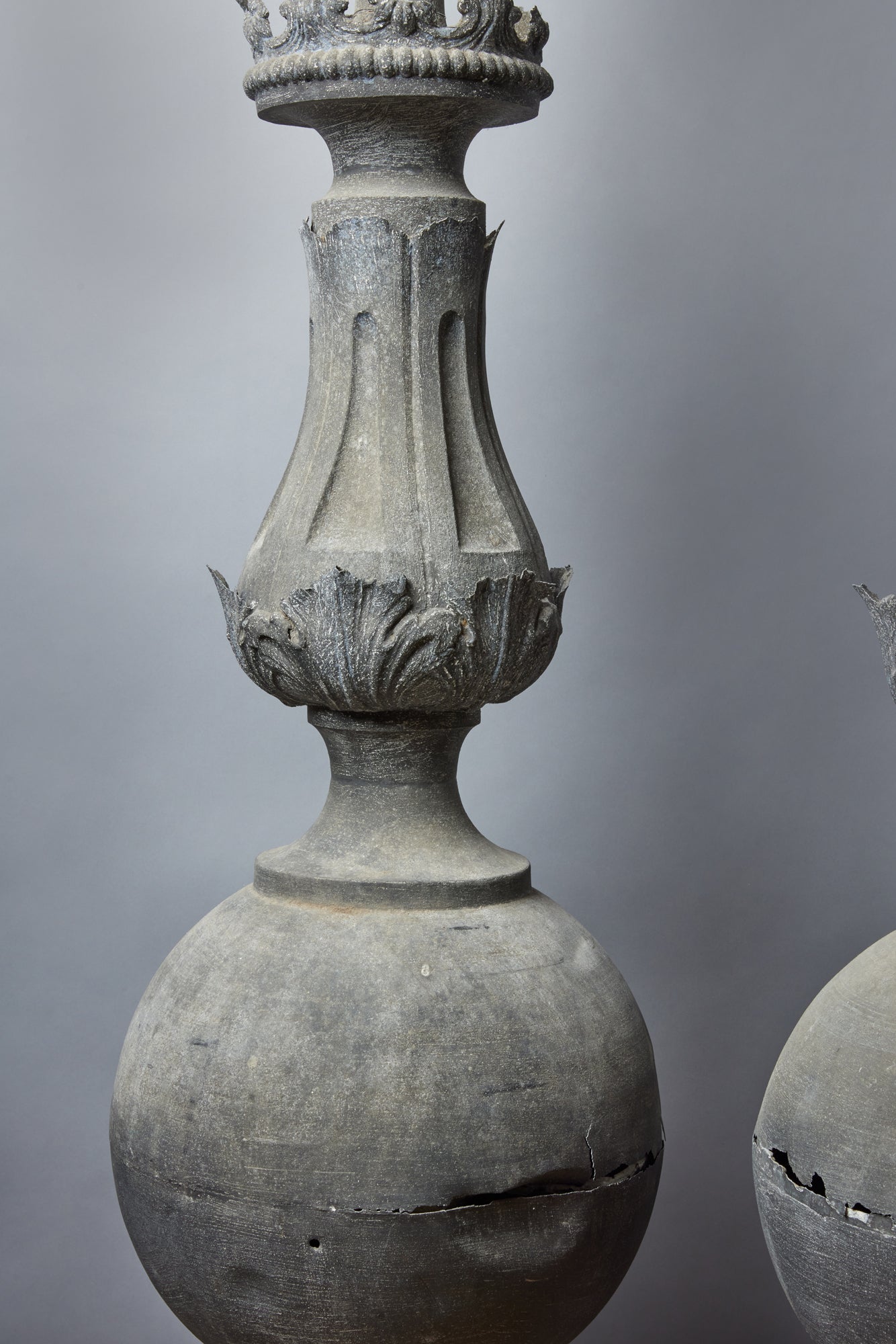 Extra Large French Zinc Chateau Finials