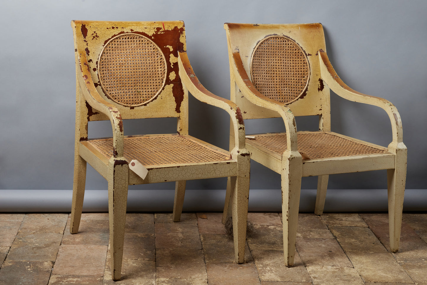 Set of Four Dutch Colonial Teak & Cane Chairs