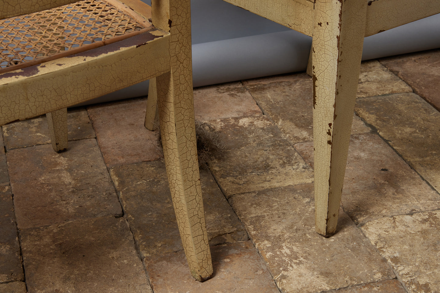 Set of Four Dutch Colonial Teak & Cane Chairs