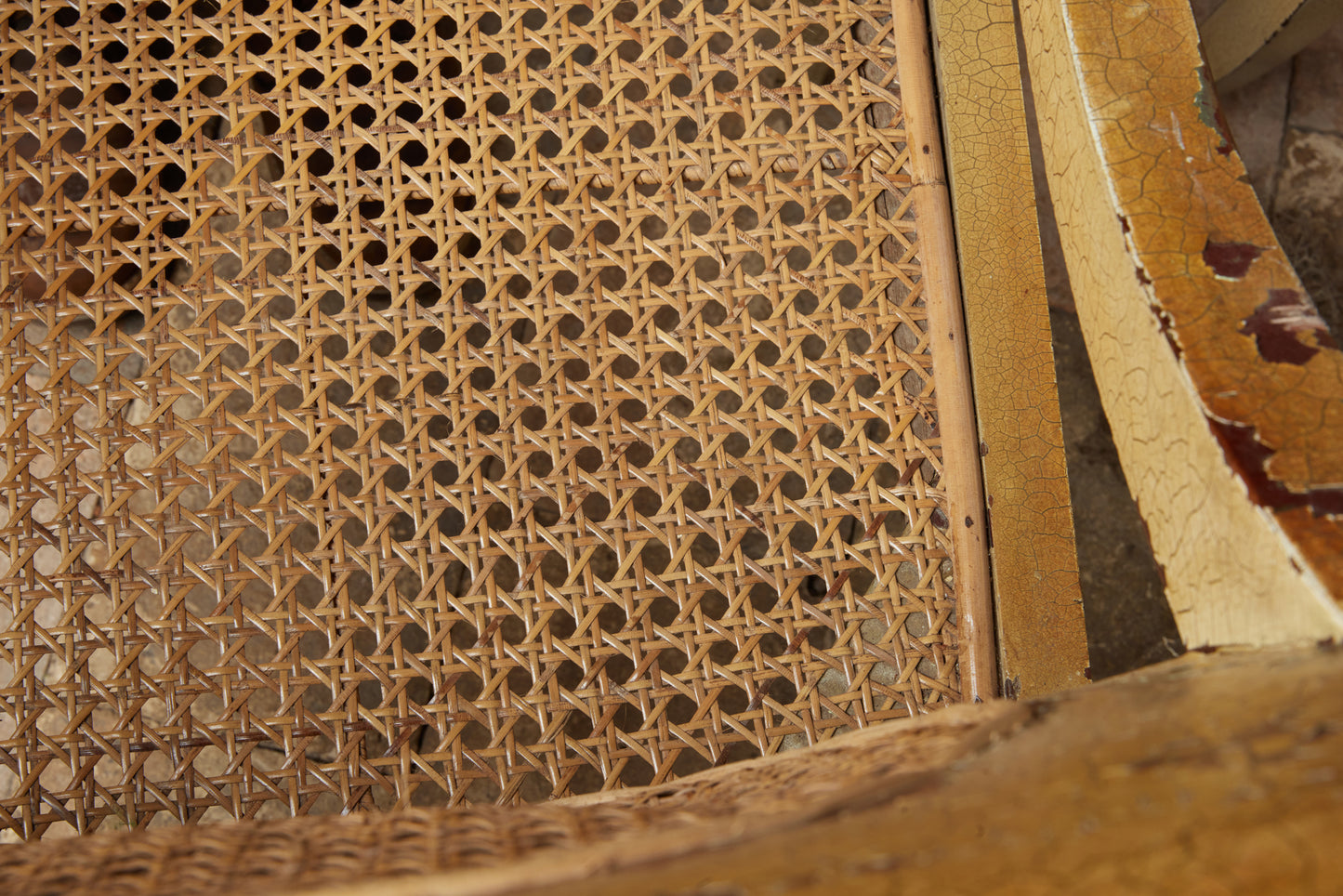 Set of Four Dutch Colonial Teak & Cane Chairs