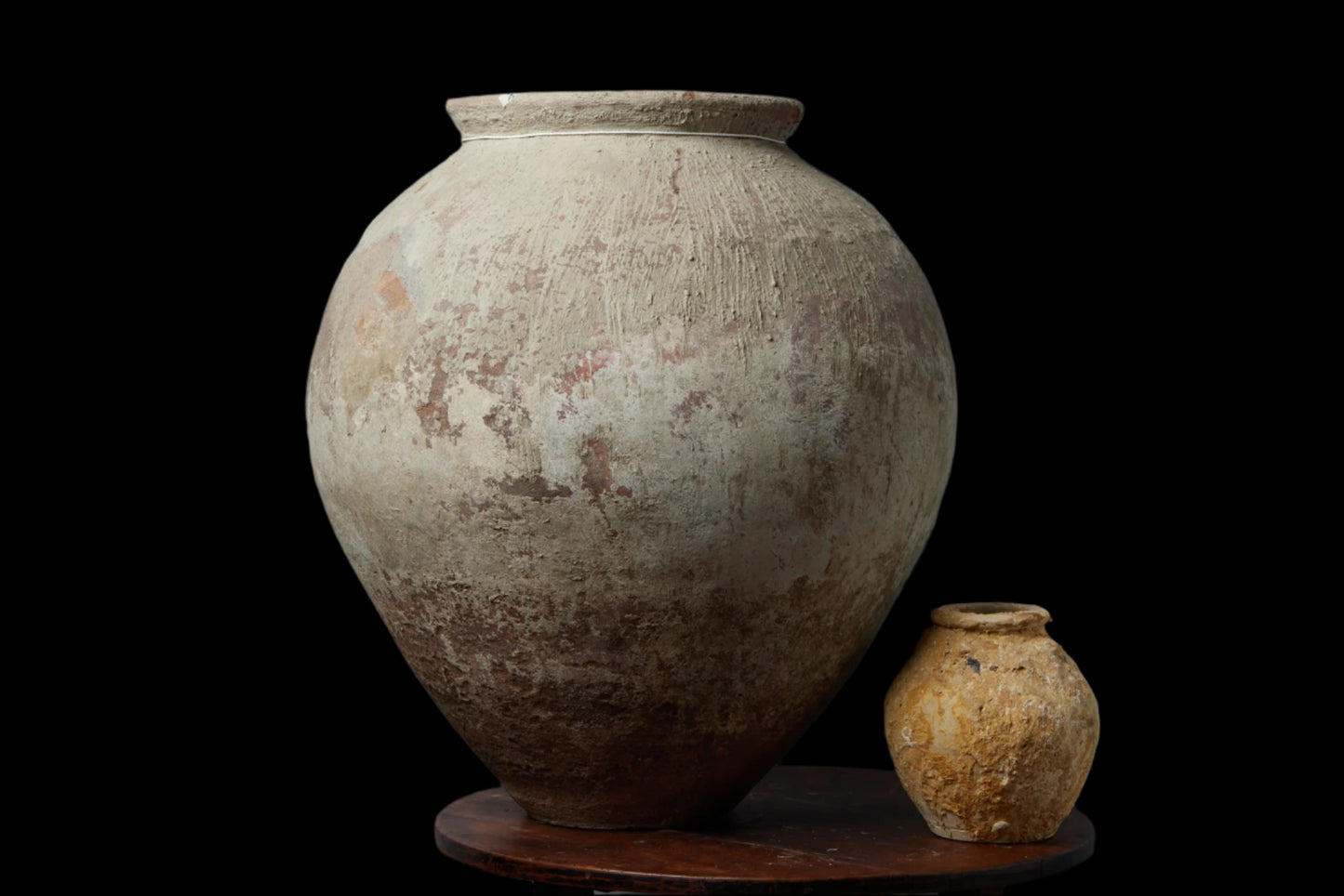Large Limed Sumatran Terra Cotta Jar
