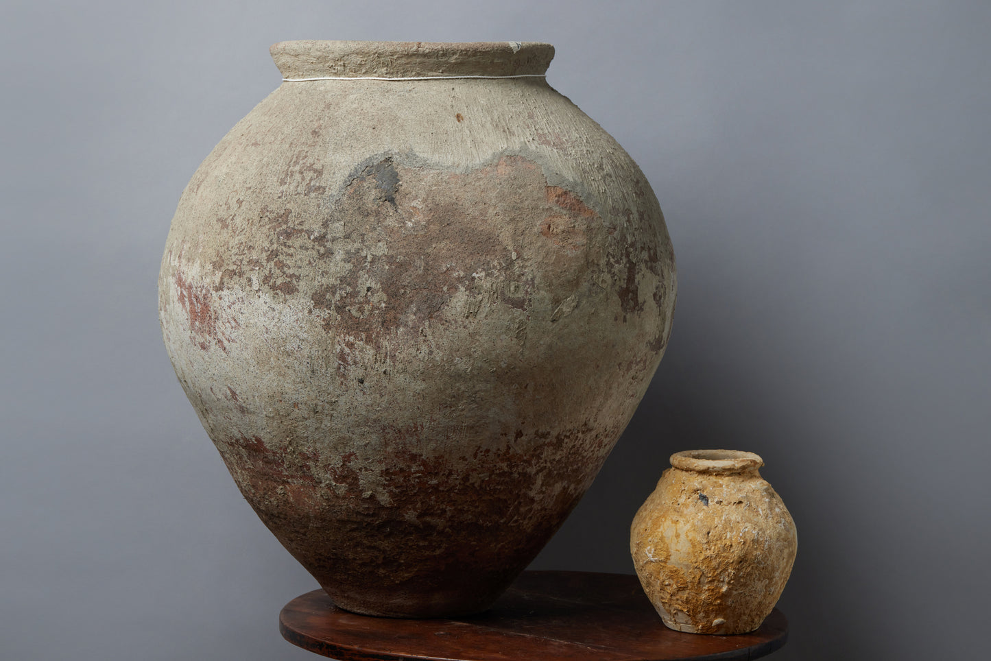 Large Limed Sumatran Terra Cotta Jar