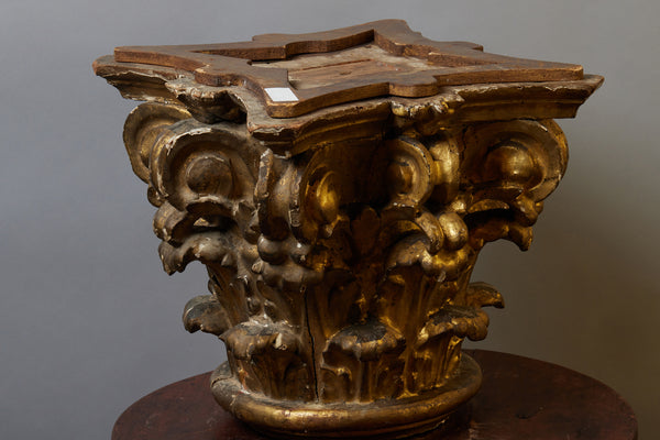 19th Century Sicilian Gilt Capital