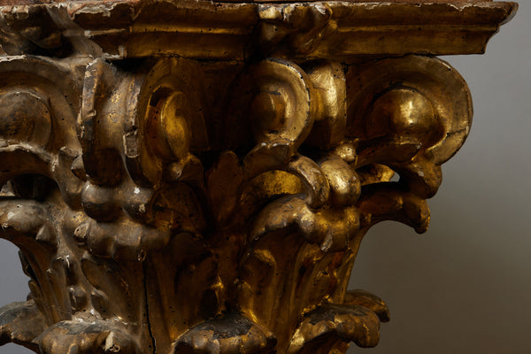 19th Century Sicilian Gilt Capital