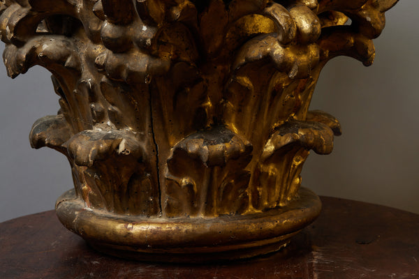 19th Century Sicilian Gilt Capital