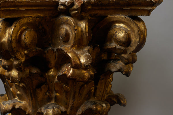 19th Century Sicilian Gilt Capital