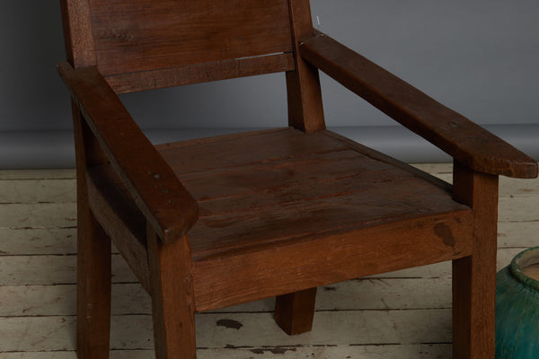 Early 20th Century Dutch Colonial Teak Lounge Chair