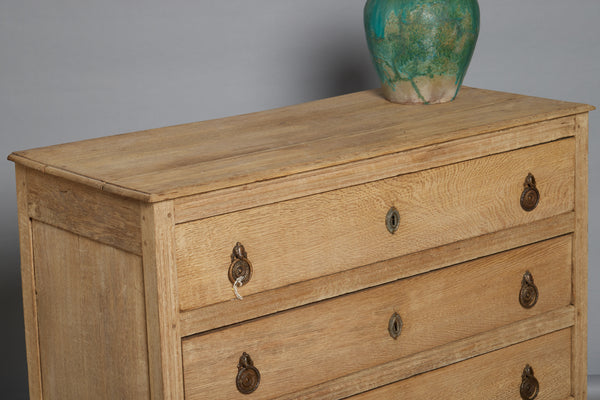 19th Century Gustavian 3 Drawer Commode in Bleached Oak
