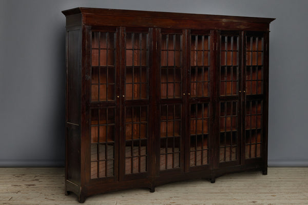 Art Deco Dutch Colonial 6 Door Library Cabinet from Jakarta with Adjustable Shelves
