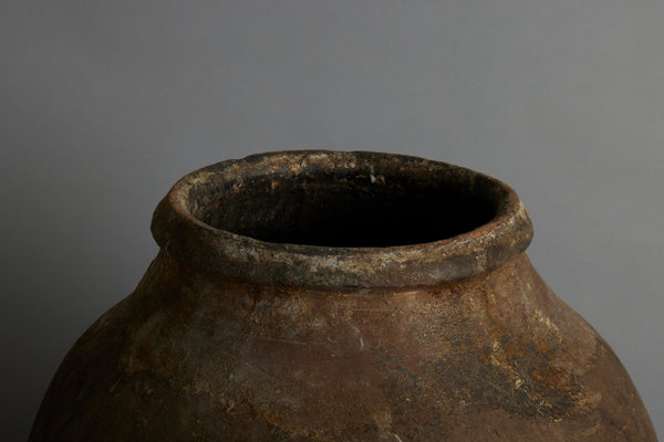 19th Century Portuguese Terra Cotta Oil Jar with Markings