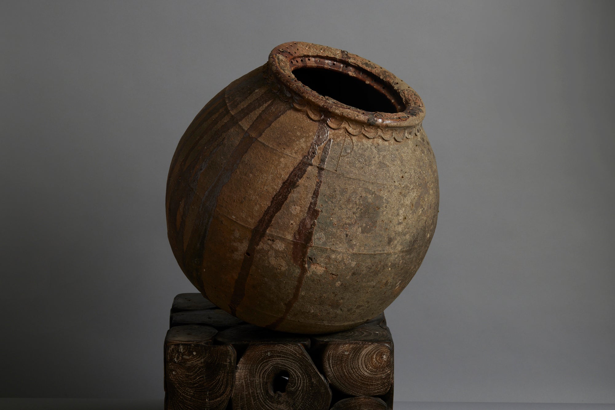 Early 18th Century French Amorphous Stoneware Salt Pot