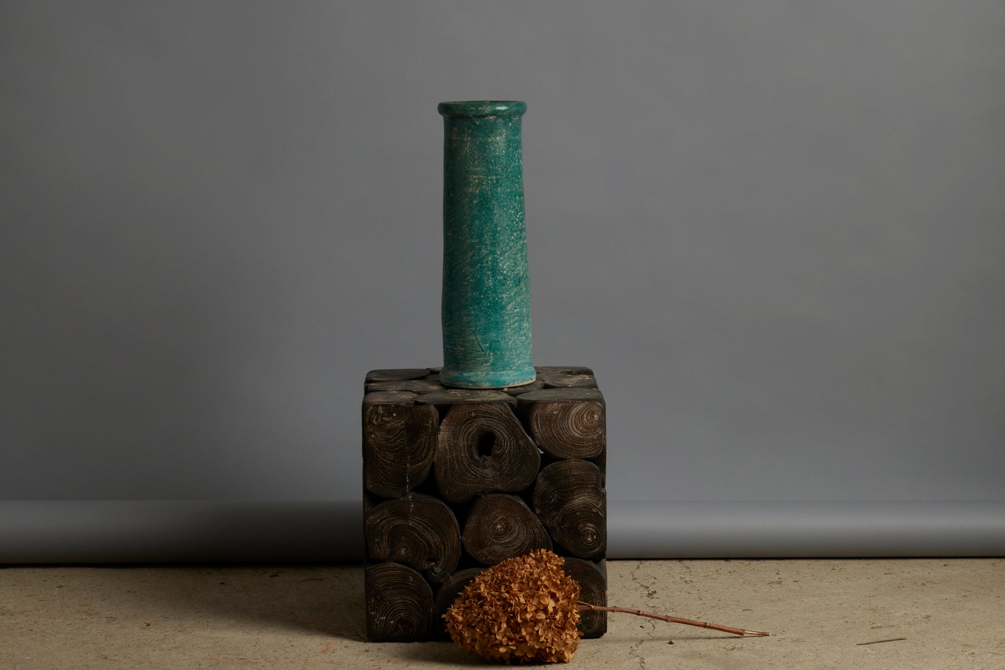 Tall Narrow 19th Century Green Glaze Jar from Borneo