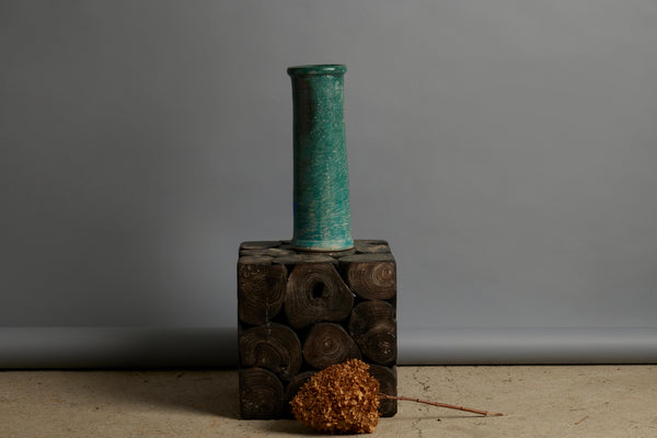 Tall Narrow 19th Century Green Glaze Jar from Borneo