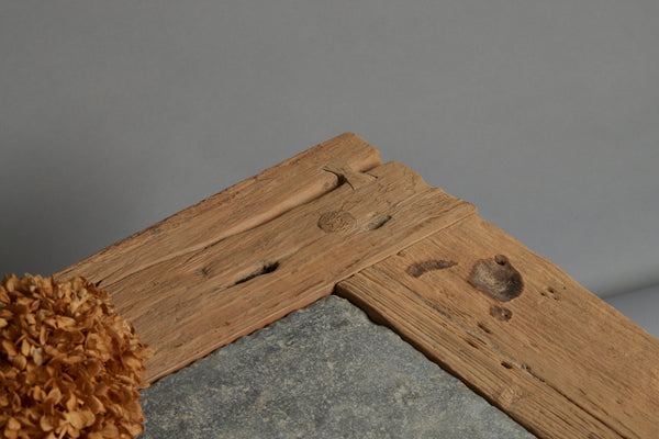 Teak Table with Two 17th Century Belgian Bluestone Panels