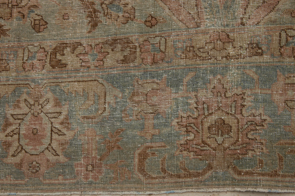 Large Finely Woven 19th Century Oushak in Apricot & French Blue.............. (8'8'' x 11'10'')