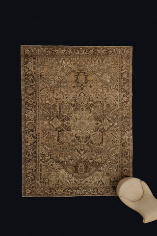 19th Century Anatolian Sevas with Central Motif in Pale Gold, Browns & Greys .............. (7'11'' x 10'9.5'')