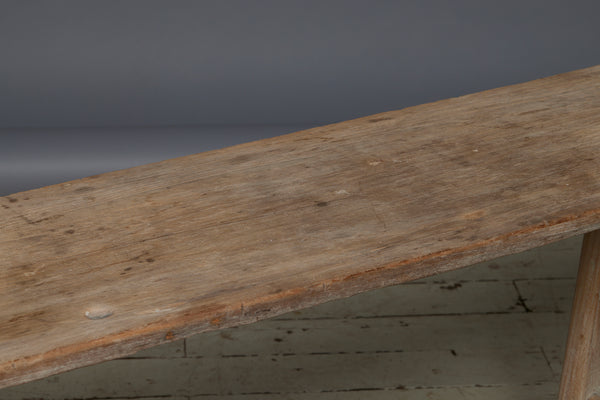 Weathered Teak Console with Old Butterfly Repairs to Top.