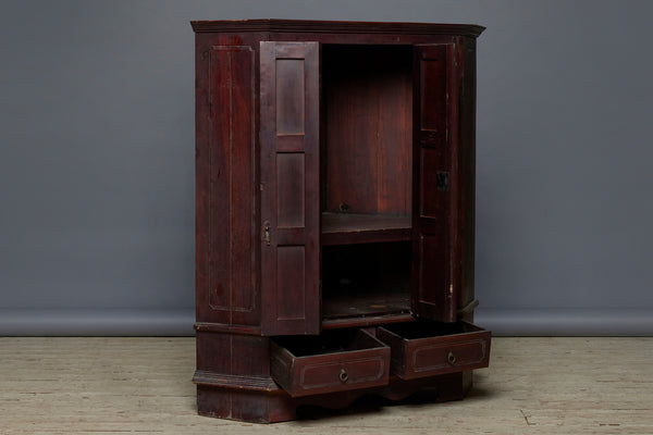 Dutch Colonial Corner Cabinet with Two Bi-fold Doors