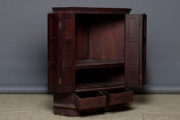 Dutch Colonial Corner Cabinet with Two Bi-fold Doors