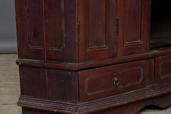 Dutch Colonial Corner Cabinet with Two Bi-fold Doors