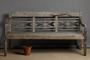 Deep Seated Dutch Colonial Teak Bench From Java