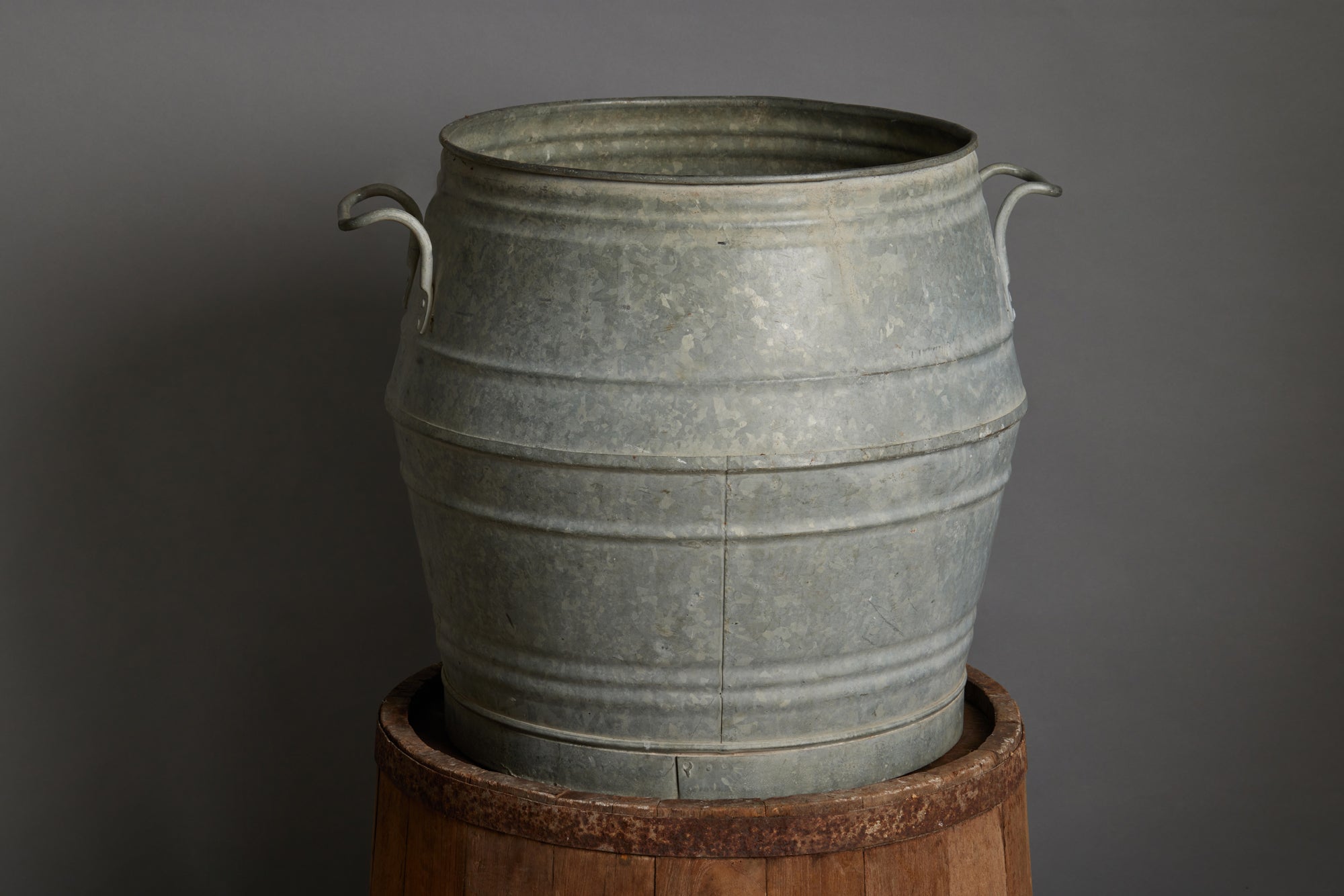 2 Handled German Zinc Sauerkraut Pot