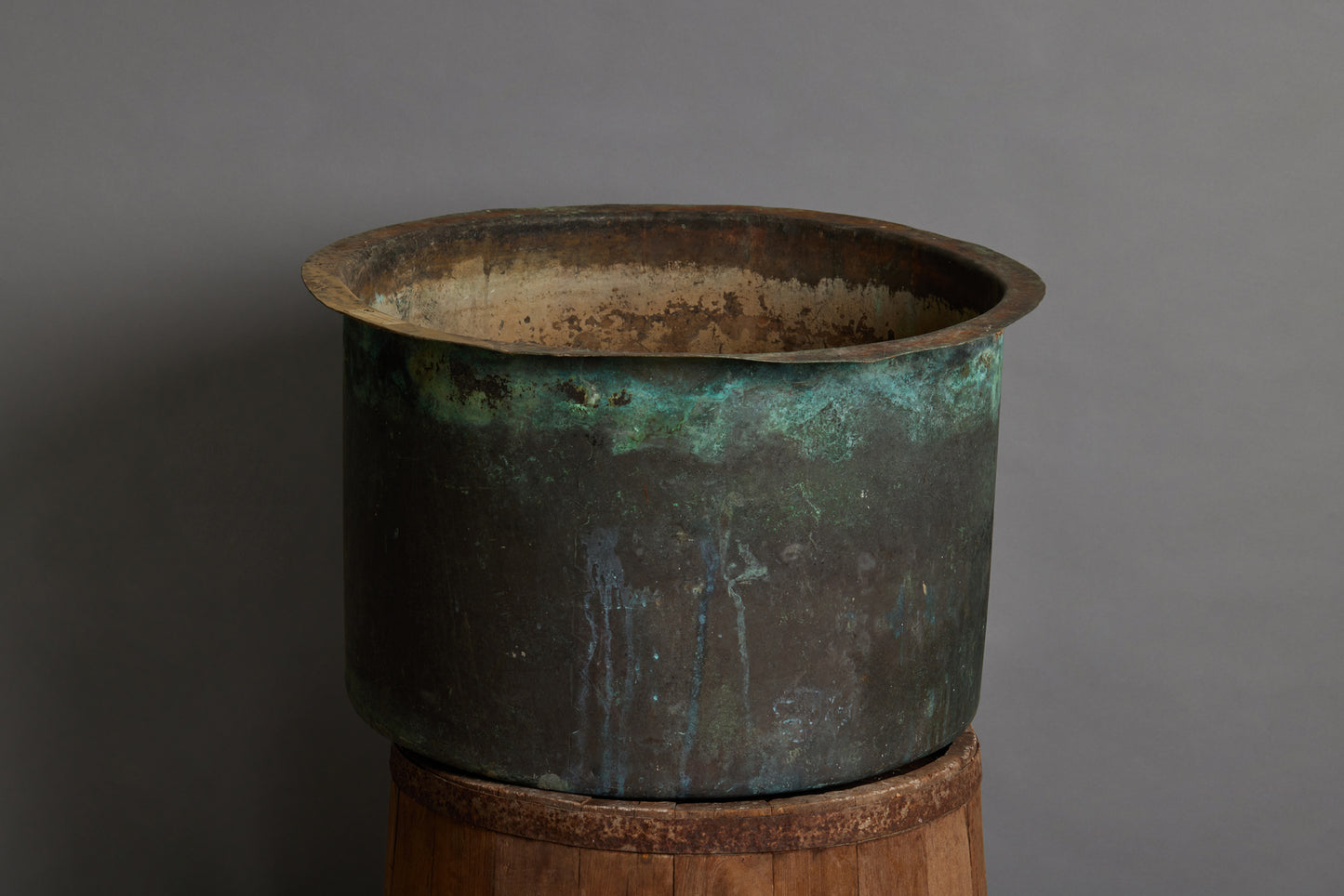 19th Century Large French Copper Pot with a Drainage Hole in Bottom