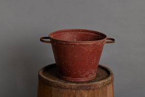 Early 20th Century 2 Handled Red Portuguese Farm Pail
