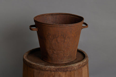 Early 20th Century 2 Handled Red Portuguese Farm Pail