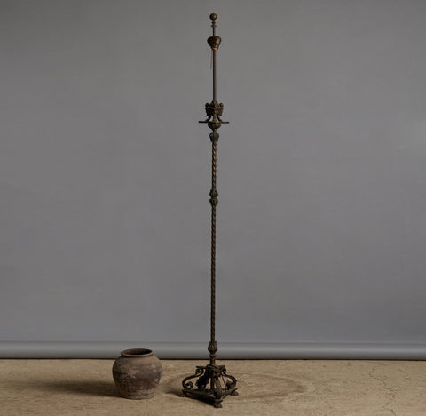 Neapolitan Bronze Floor Lamp with Classical Motifs