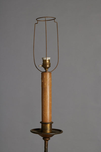 1940's Spanish Gilt Iron Floor Lamp