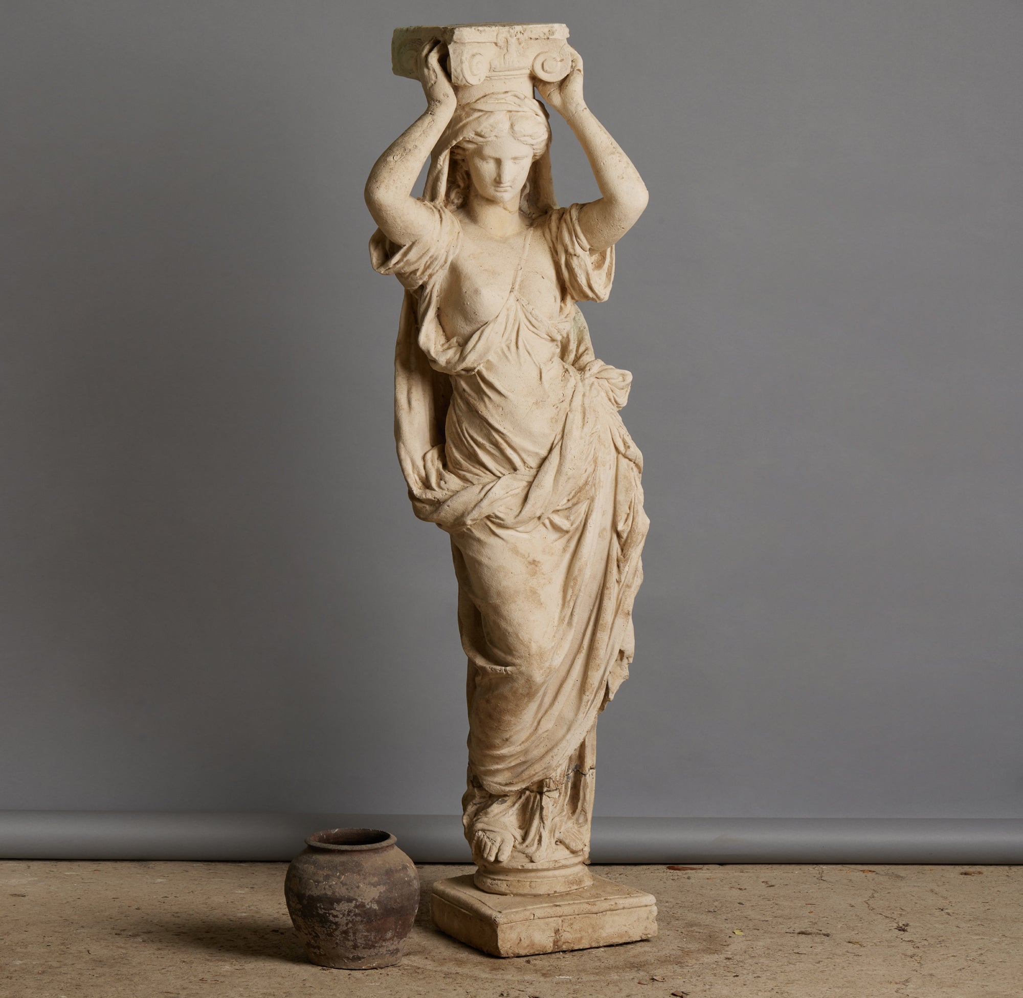 1920's Cast Neo-Classical Caryatid