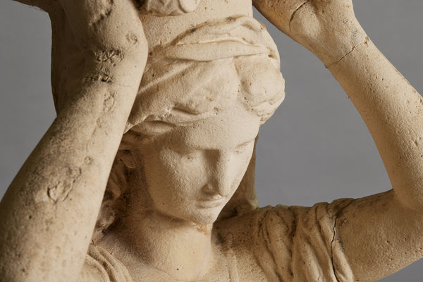 1920's Cast Neo-Classical Caryatid