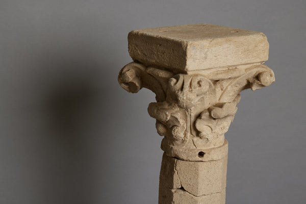 17th Century French 2 Part Limestone Column from an Abbey