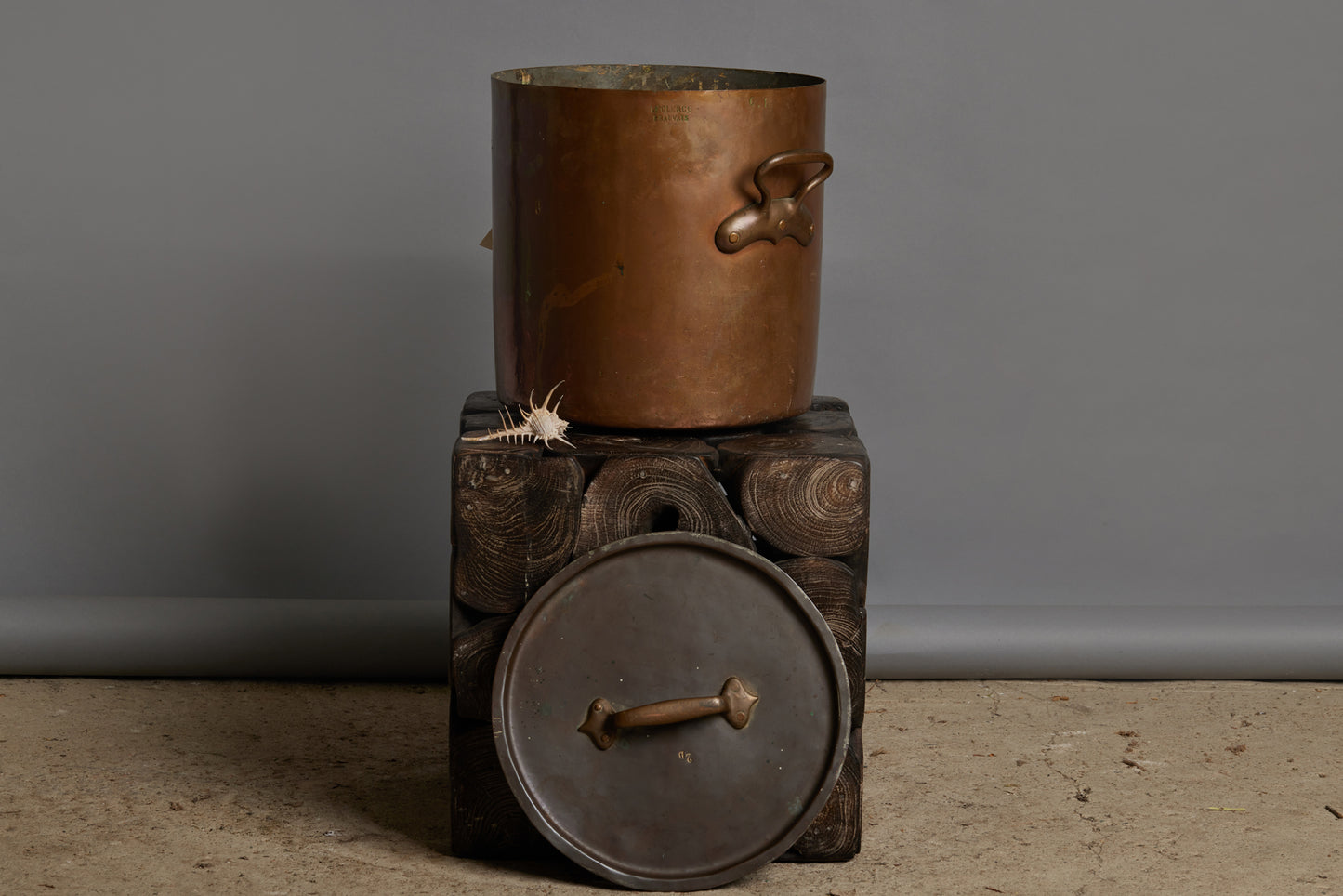 Large 2 Handled French Copper Sauce Stock Pot with Lid