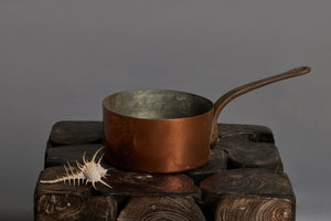 Deep French Copper Saucepan with Iron Handles