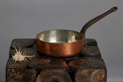 Heavy French & Copper Saucepan with an Iron Handle