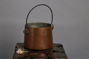 French Copper Kettle with an Iron Strap Handle