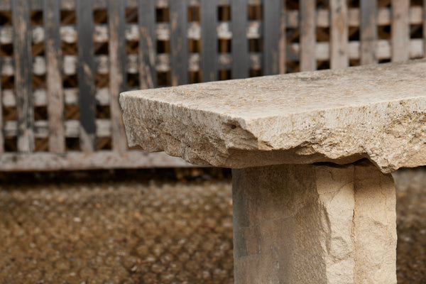French 3 Piece Garden Bench in Burgundy Stone