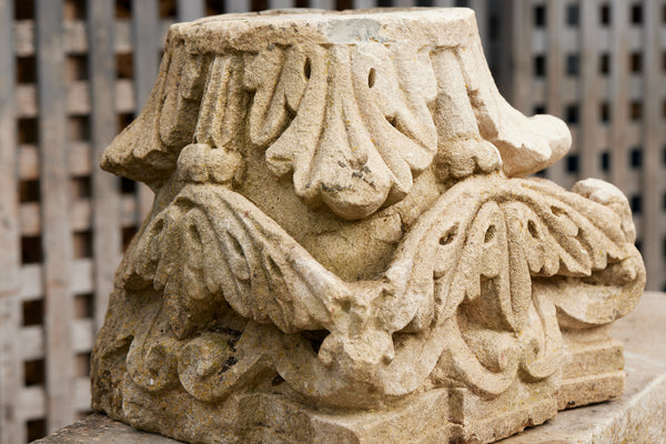 17th Century French Carved Limestone Capital