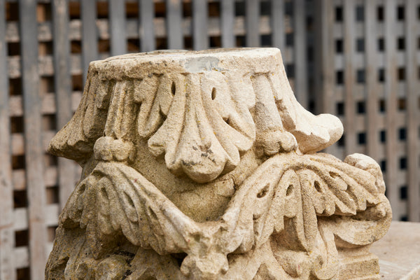 17th Century French Carved Limestone Capital