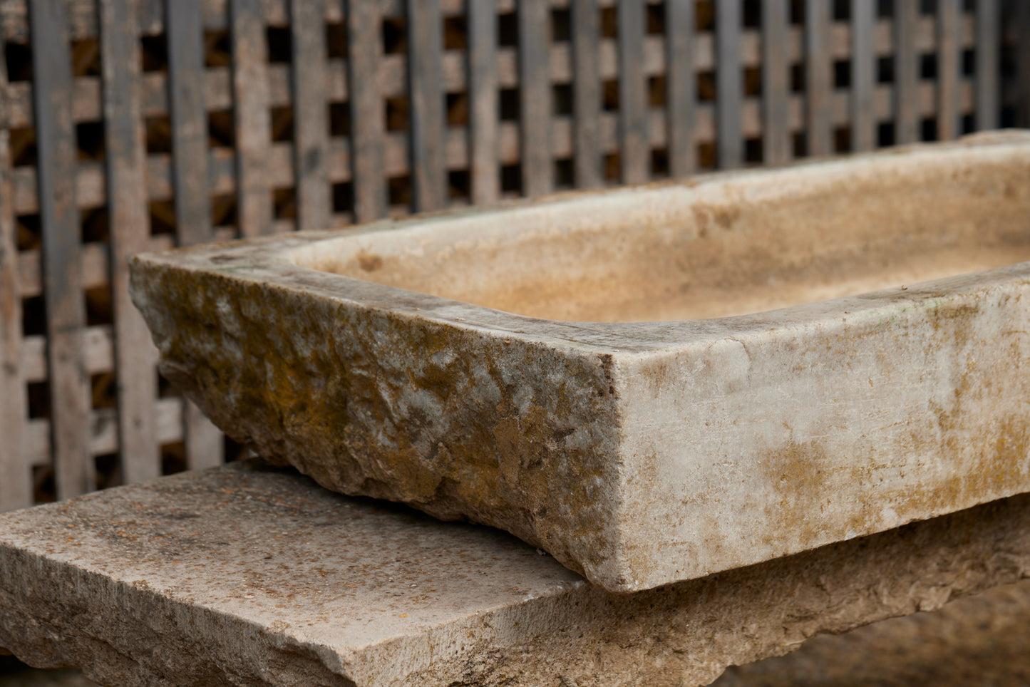 18th Century French White Marble Rectangular Farm Sink