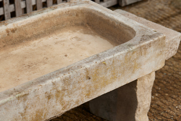 18th Century French White Marble Rectangular Farm Sink