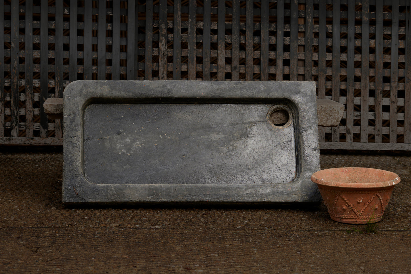 18th Century Carved Slate Sink from Anjou, France