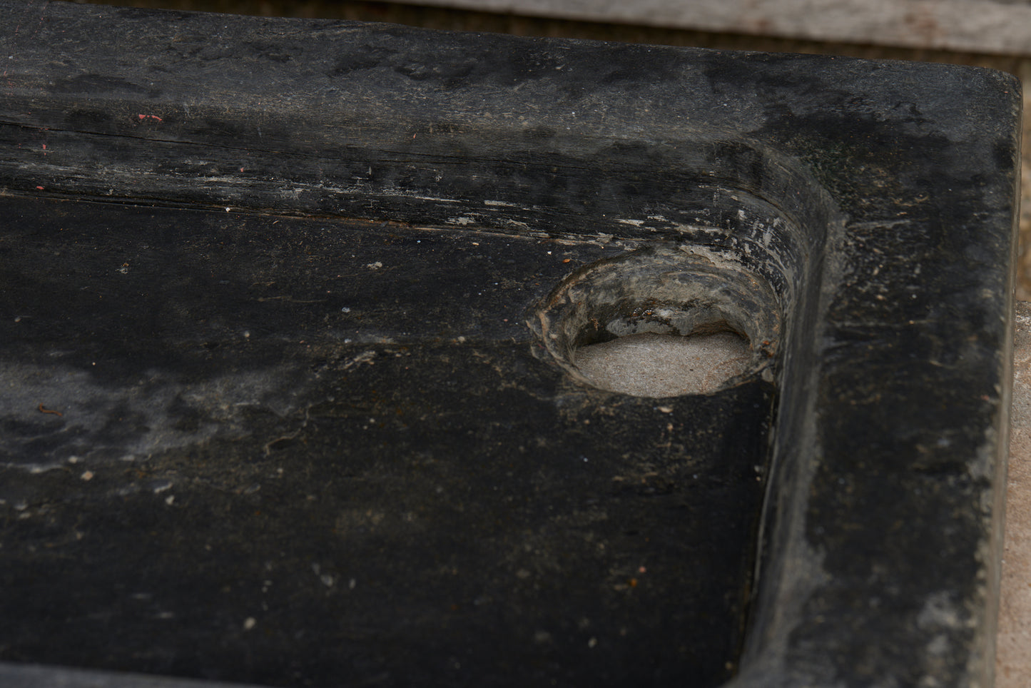 18th Century Carved Slate Sink from Anjou, France