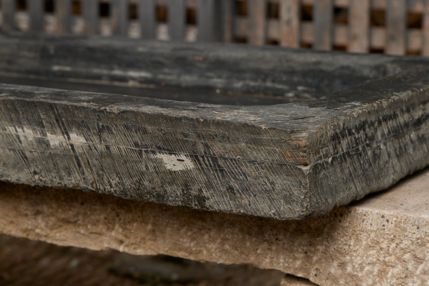 18th Century Carved Slate Sink from Anjou, France