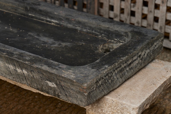 18th Century Carved Slate Sink from Anjou, France