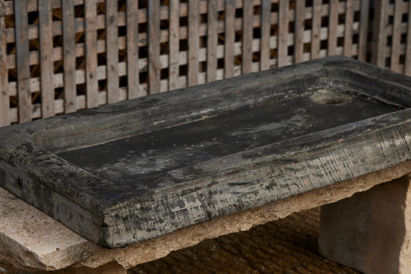 18th Century Carved Slate Sink from Anjou, France